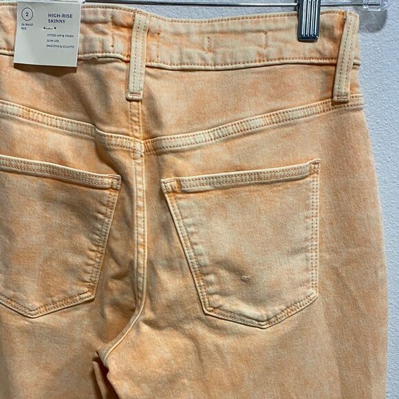 NWT Universal Thread Light Orange Acid Wash High Rise‎ Skinny Jeans 26R - Picture 4 of 10